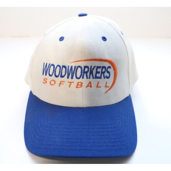Woodworkers Softball‎ White Vintage Hat Baseball Richardson Wool Snapback - Picture 1 of 6